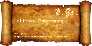 Melicher Zsuzsanna névjegykártya